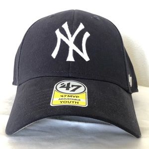 New York Yankees Short Stack ‘47 Youth Black NWT Hat kids boy girl unisex